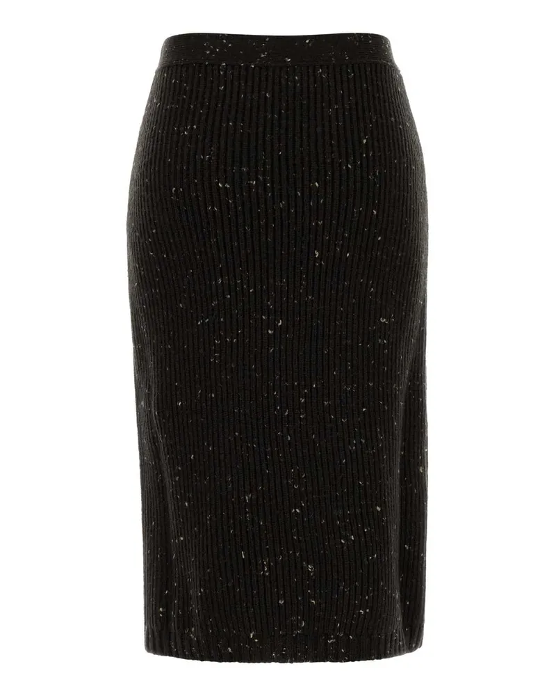 Bottega Veneta Women Melange Dark Brown Wool Blend Skirt Fondant Exterior: Viscose Gonne Brown