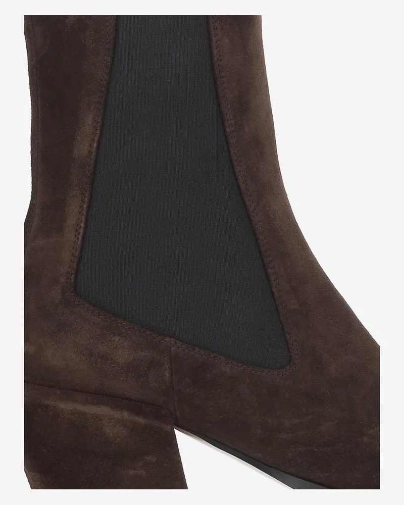Paris Texas Women's Ankle Boots Bettina 50 Chocolate Calf Suede (bos Taurus) Leather Brown