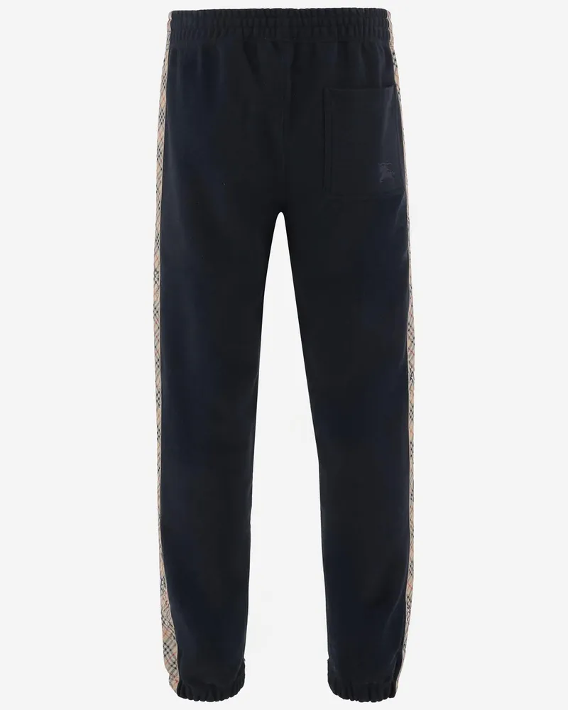 Burberry Men's Check Cotton Pants Navy Trousers Navy