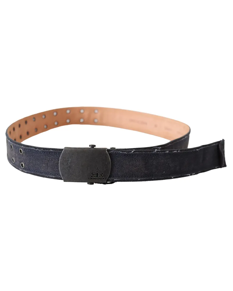 Ermanno Scervino Women's Blue Leather Ratchet Buckle Belt Blue