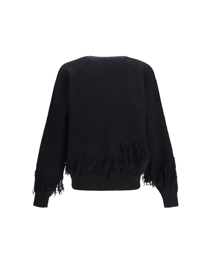 Y-3 Fringed Wool Sweatshirt — Black Black