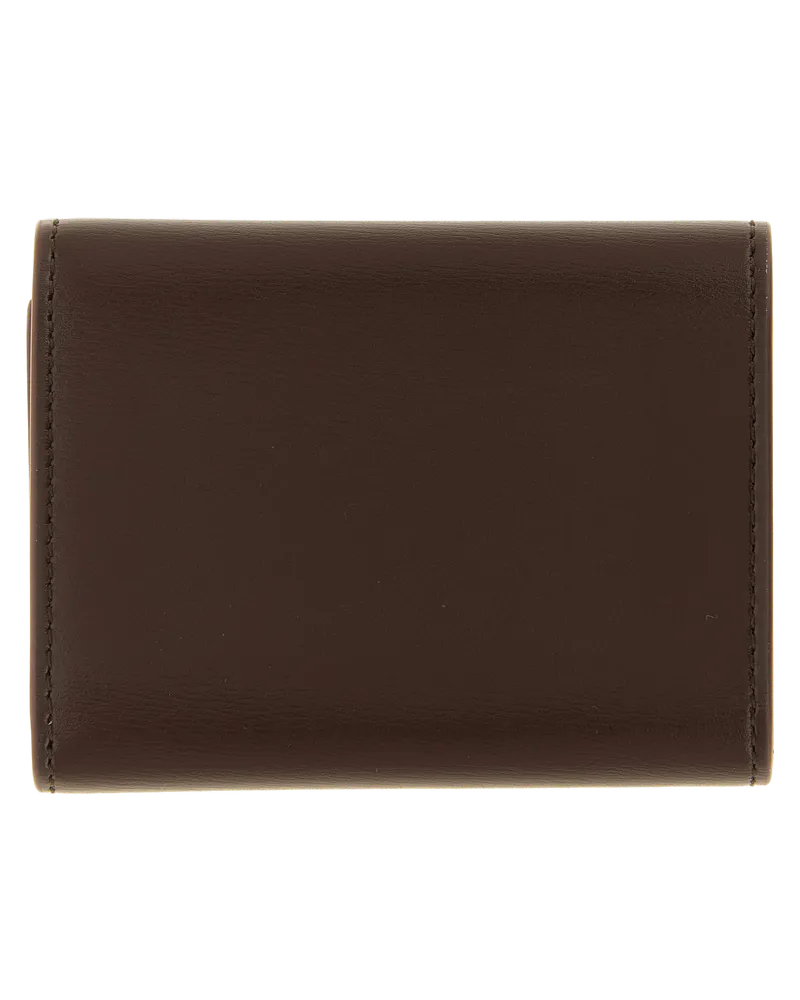 Jil Sander Calfskin Tri-Fold Wallet — Brown Brown