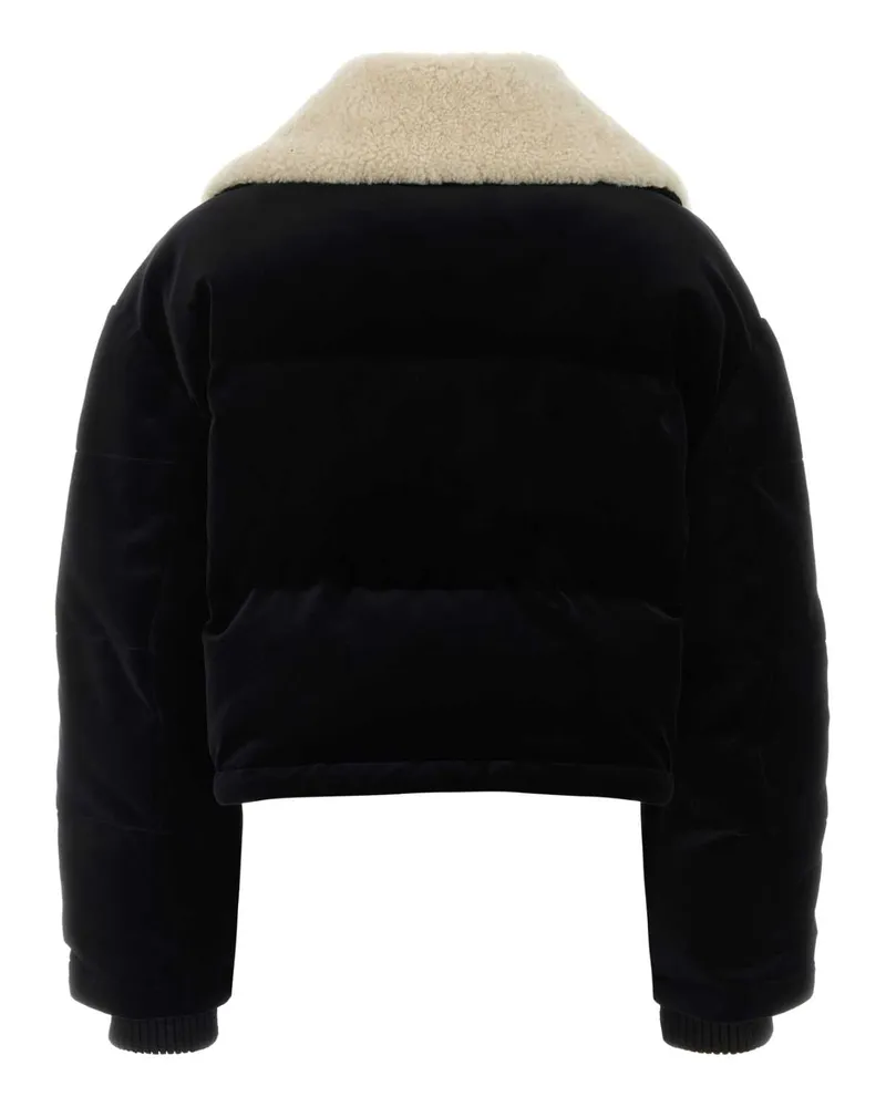 Gucci Women's Black Velvet Padded Jacket Blackblackblack Cotton Mix Giubbini Black