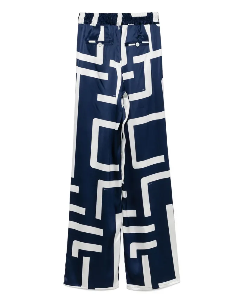 Kiton Women's Silk Trousers Ss25 W Navy
