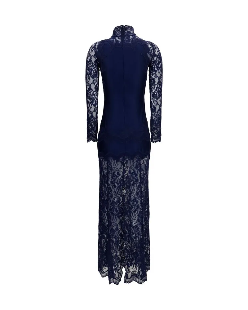 Paco Rabanne Women Blue Polyamide Long Dress Blue