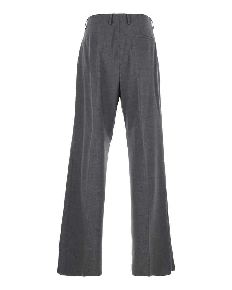 Emporio Armani Men's Tailored Grey Wool Trousers Virgin Gray