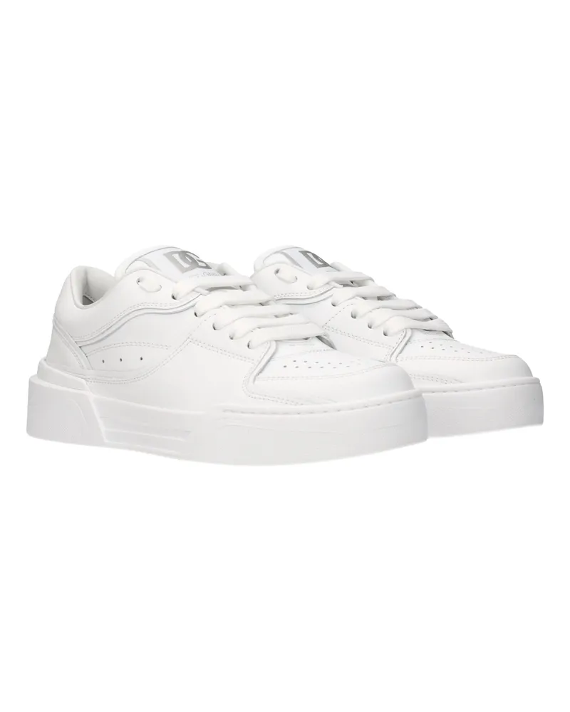 Dolce & Gabbana Women's White Leather Low Top Sneakers White