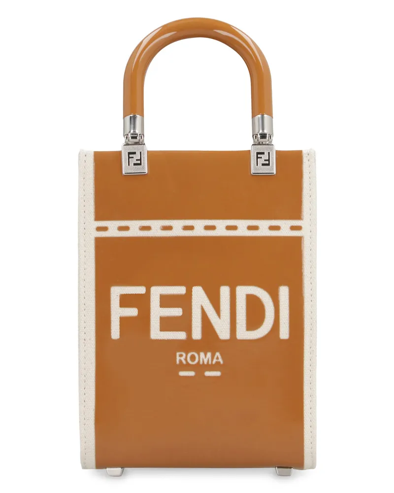 Fendi Women's Mini Sunshine Handbag Beige Polyamide Handbags Hand Bags Beige