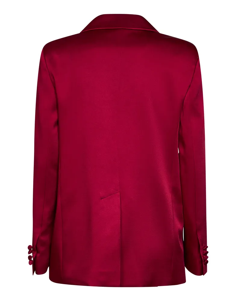 Max Mara Women's Double-Breasted Blazer Msearca Bordeaux Acetate Jacket Red