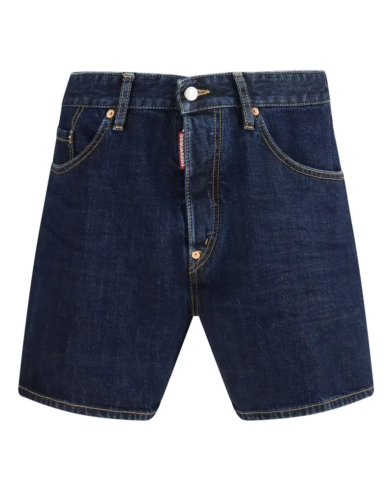 Dsquared2 Men's Shorts Bro Navy Blue Cotton Bermuda Navy