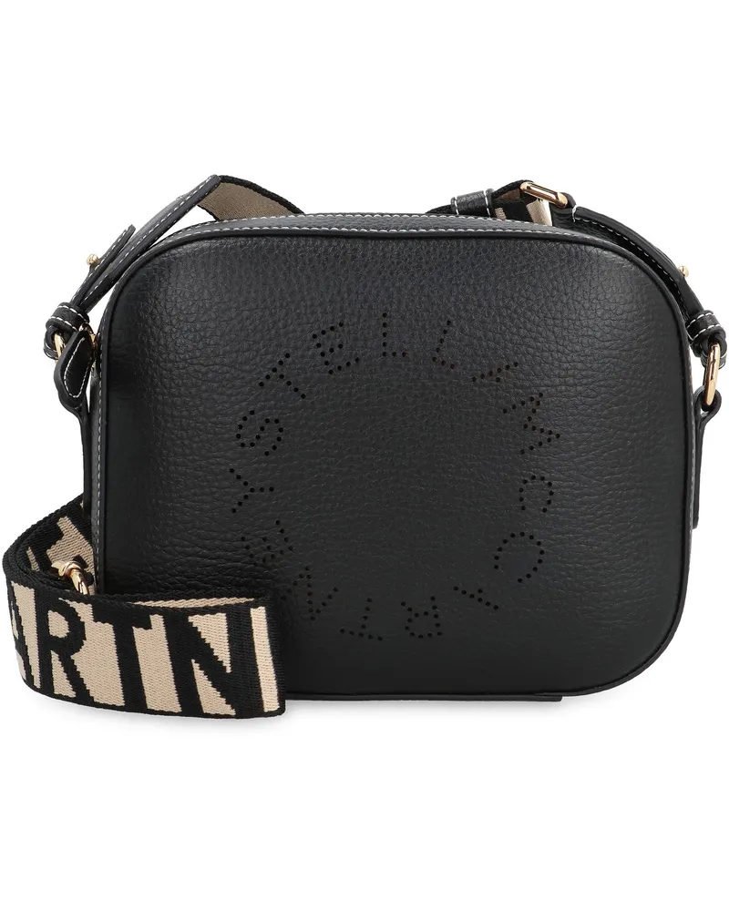 Stella McCartney Women's Logo Leather Camera Bag Black Polyurethane Shoulder Black