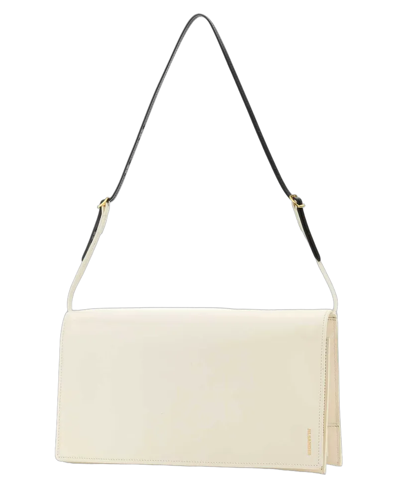 Jil Sander Calf Leather Shoulder Bag — Beige Beige