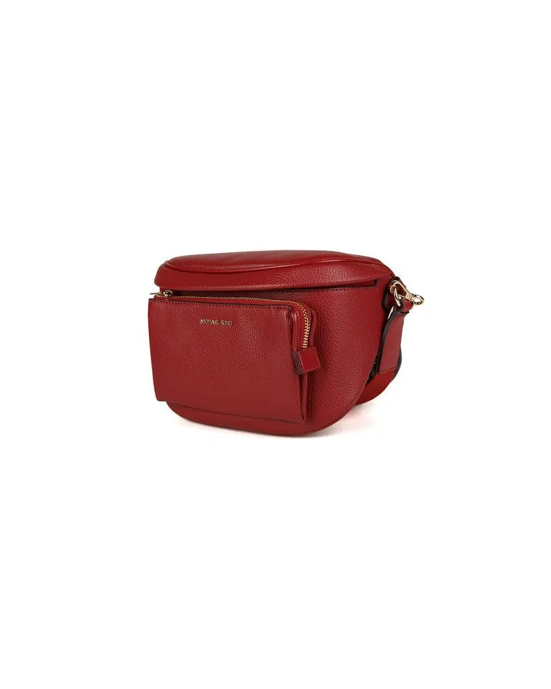 Michael Kors Women's Sling Pack Cherry 89.coated Canvas Bags Polyester Shoulder-bags Red