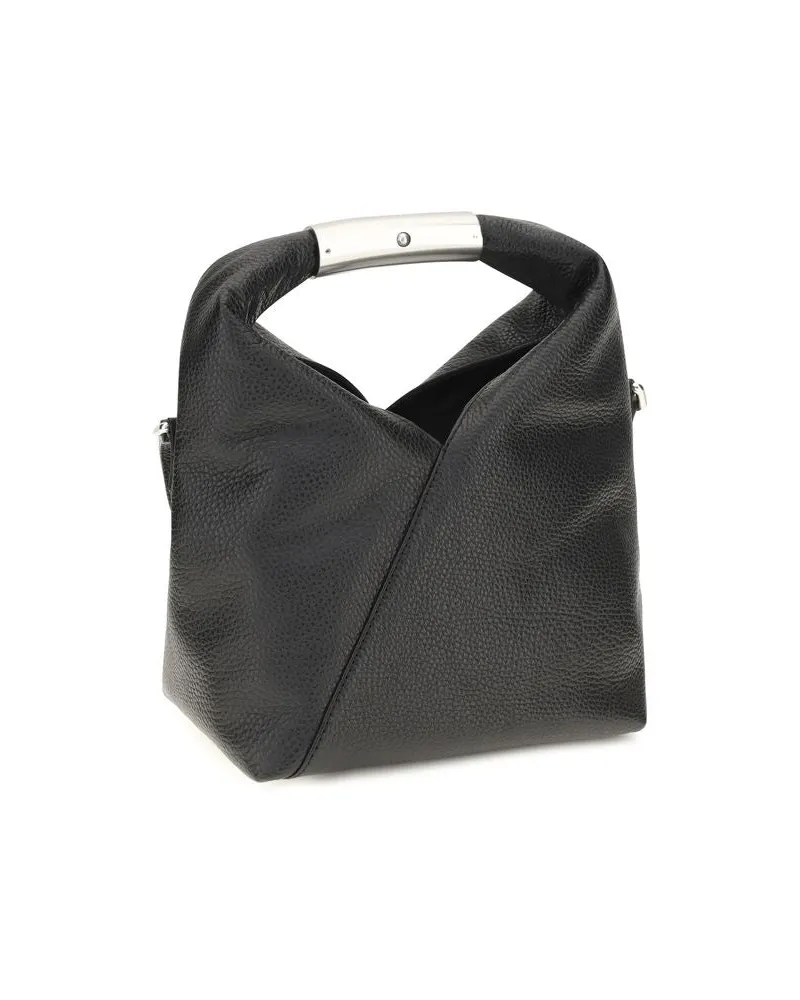 Maison Margiela Women's Black Calf Leather Bos Taurus Shoulder Bag Black