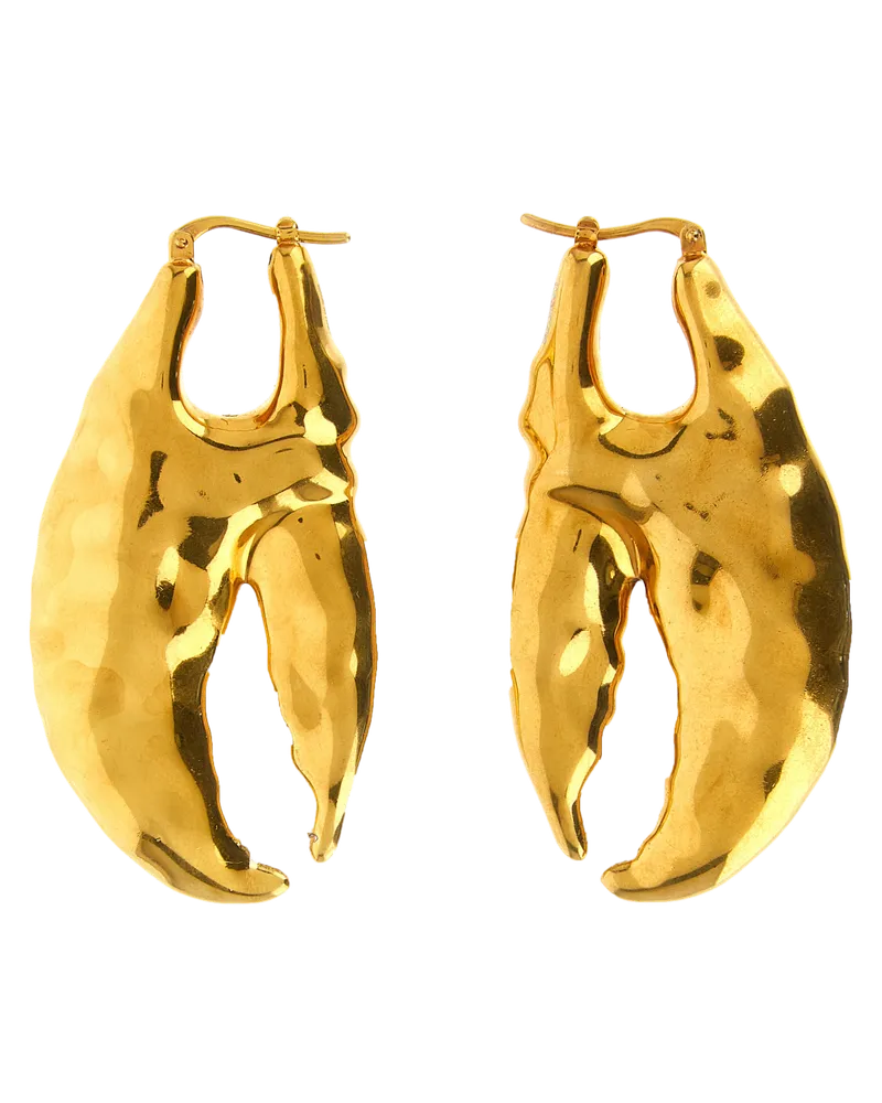 Jacquemus Sculptural Lobster Claw Earrings — Gold Gold