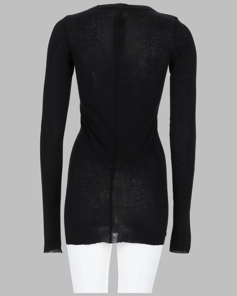 Rick Owens Cotton Long-Sleeved T-Shirt — Black Black