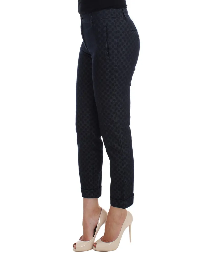 Dolce & Gabbana Women's Polka Dotted Slim Capris Jeans Blue Cotton Clothing Navy