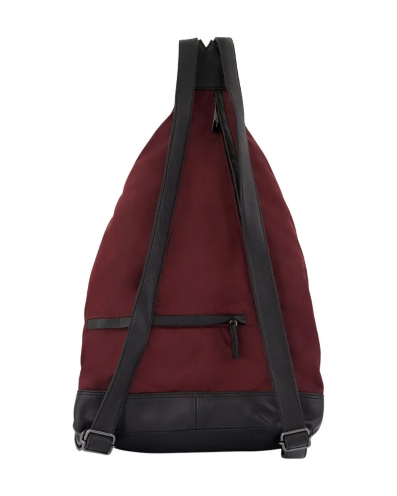 Yohji Yamamoto Hakama Tuck Nylon Backpack — Burgundy Burgundy