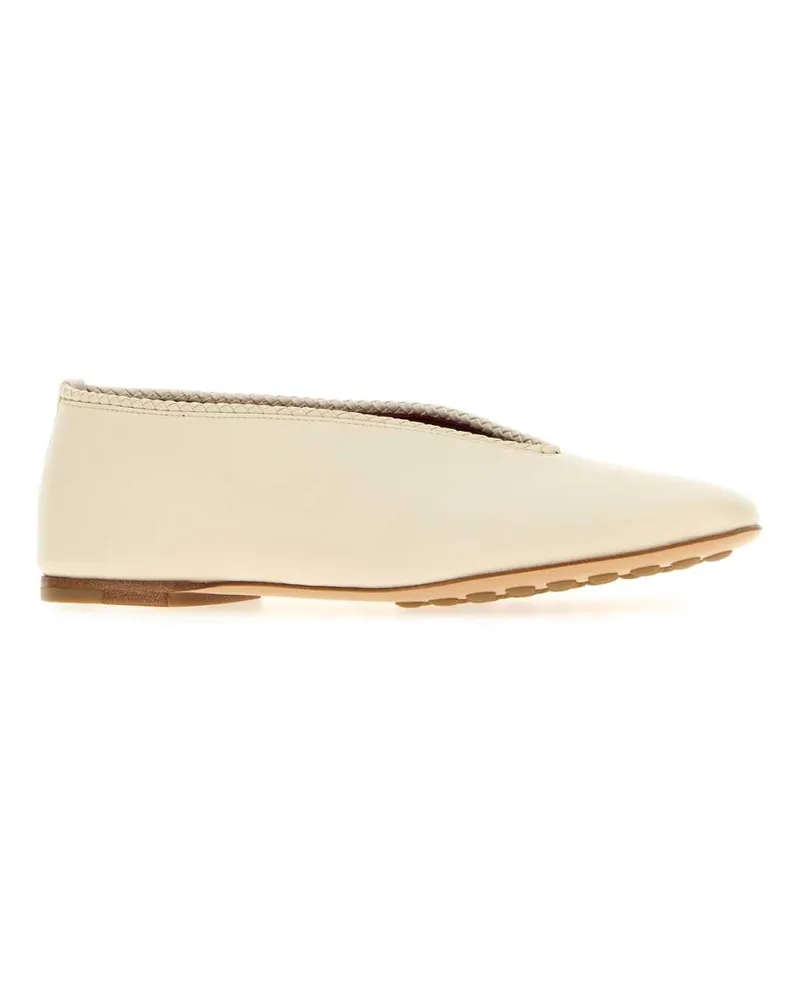 Bottega Veneta Women's Ivory Nappa Leather Rosa Ballerinas Seasalt Ballerine Flat Shoes Beige