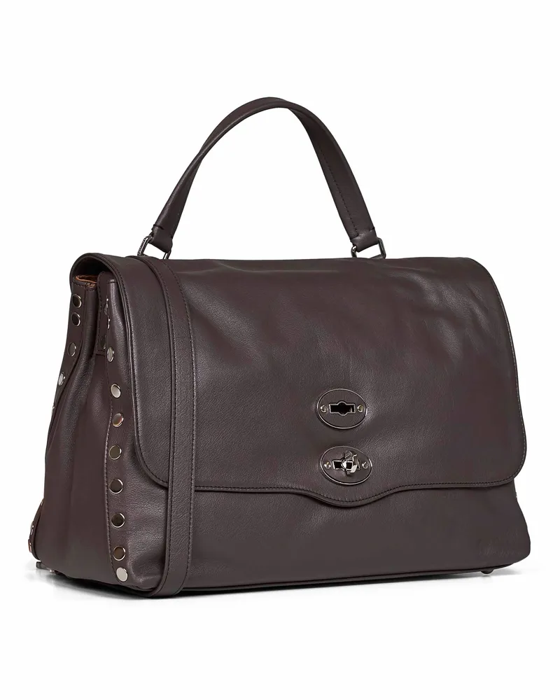 Zanellato Women's Handbag Postina Medium Brown Bovine Leather Handbags Hand Bags Brown