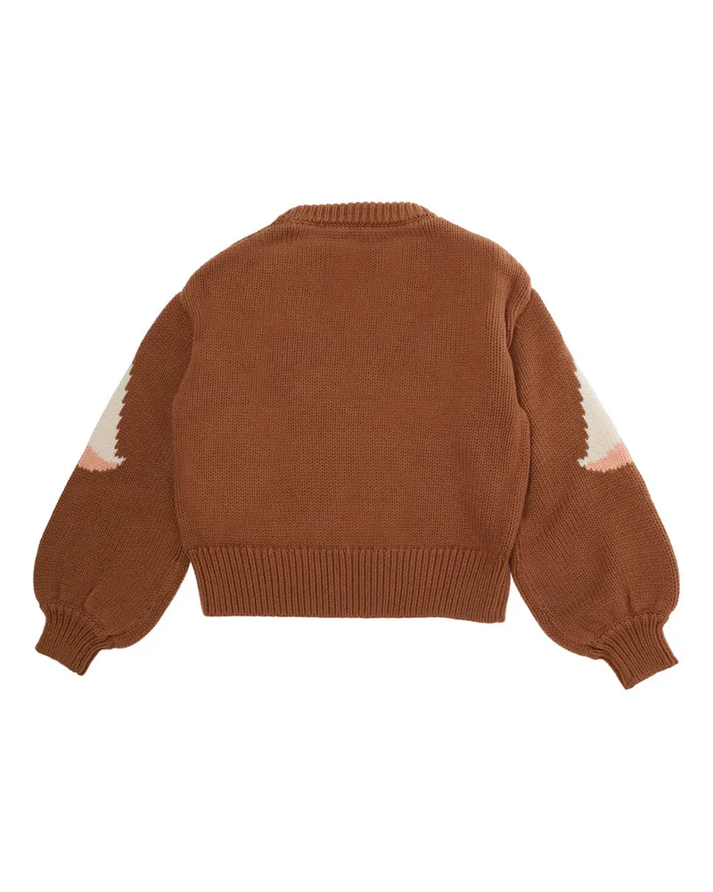 Chloé Intarsia Knit Sweater — Brown Brown