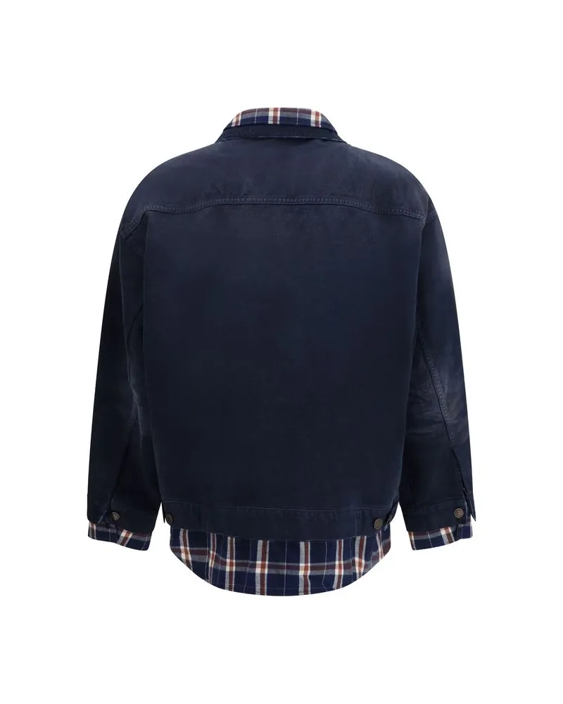 Balenciaga Men's Blue Cotton Denim Jacket Clothing Blue