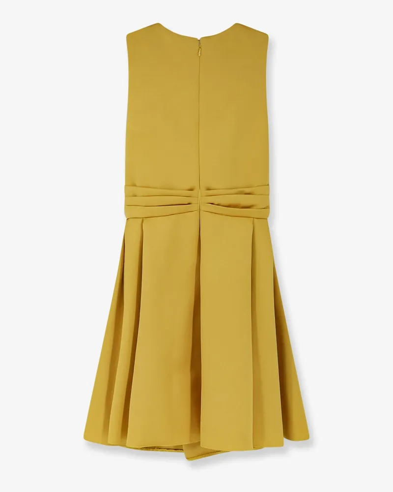Elisabetta Franchi Women's Satin Mini Dress Yellow Polyester Yellow