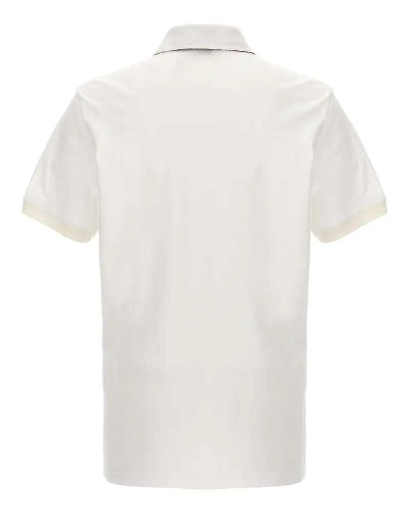 Etro Embroidered Logo Piqué Polo Shirt — Cream Cream