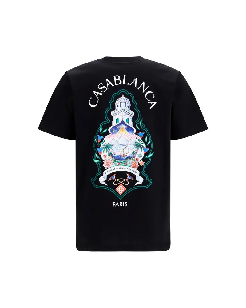 Casablanca Paris Men's Black Cotton T-Shirt Black