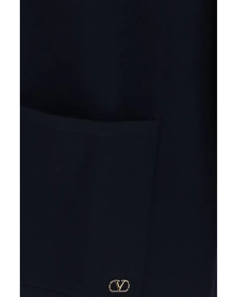 Valentino Garavani Men's Cardigan Vlogo Navy Merino Wool Sweater Navy