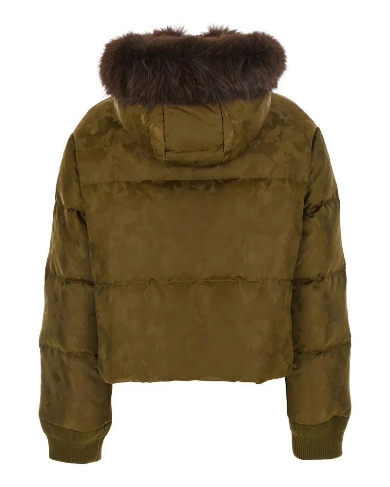 Pinko Hooded Puffer Down Jacket — Green Green