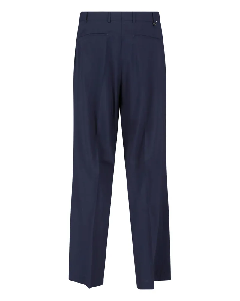 PT TORINO Men's Trousers Blue Virgin Wool Navy