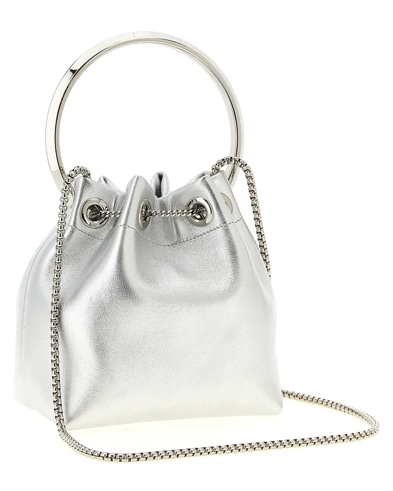 Jimmy Choo Women's Silver Lamb Leather Handbag Bag Silver