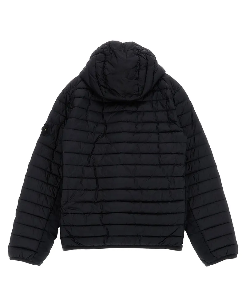 Stone Island Quilted Hooded Down Down Jacket — Black Black
