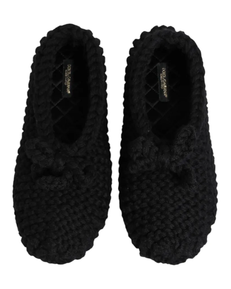 Dolce & Gabbana Women's Wool Knit Ballerina Black Black