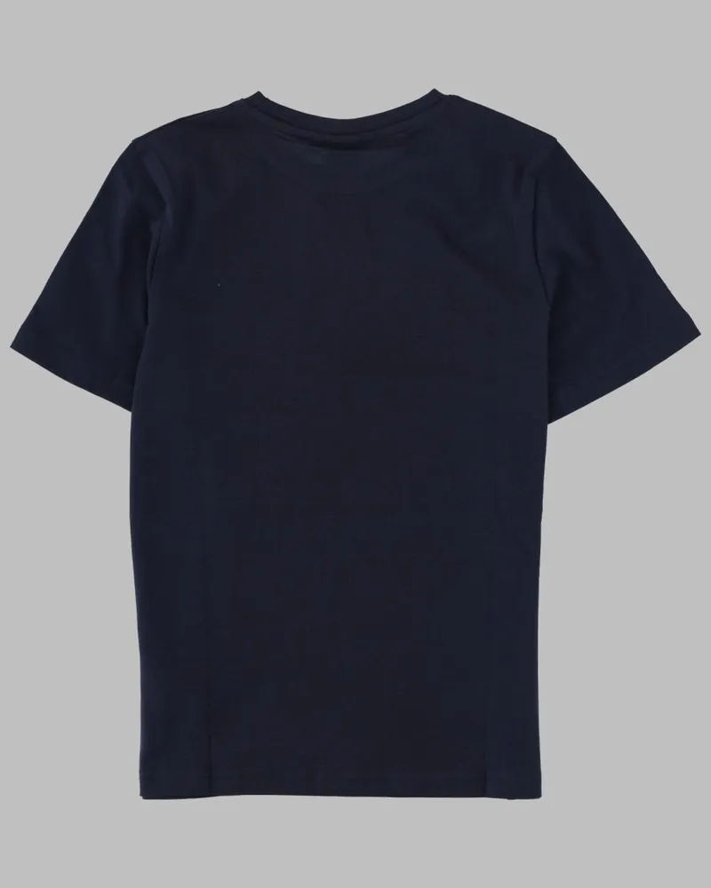 HUGO BOSS Logo-Print Cotton T-Shirt — Blue Blue