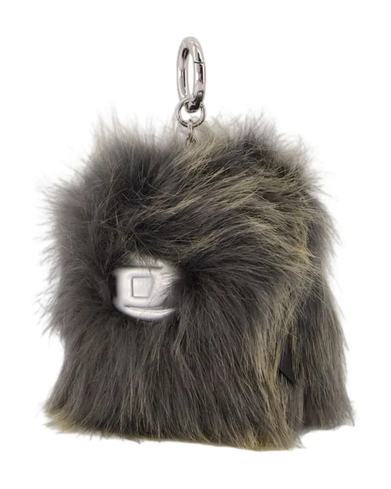 Diesel Unisex Monster Charm Faux Fur Grey Accessories Charms Gray