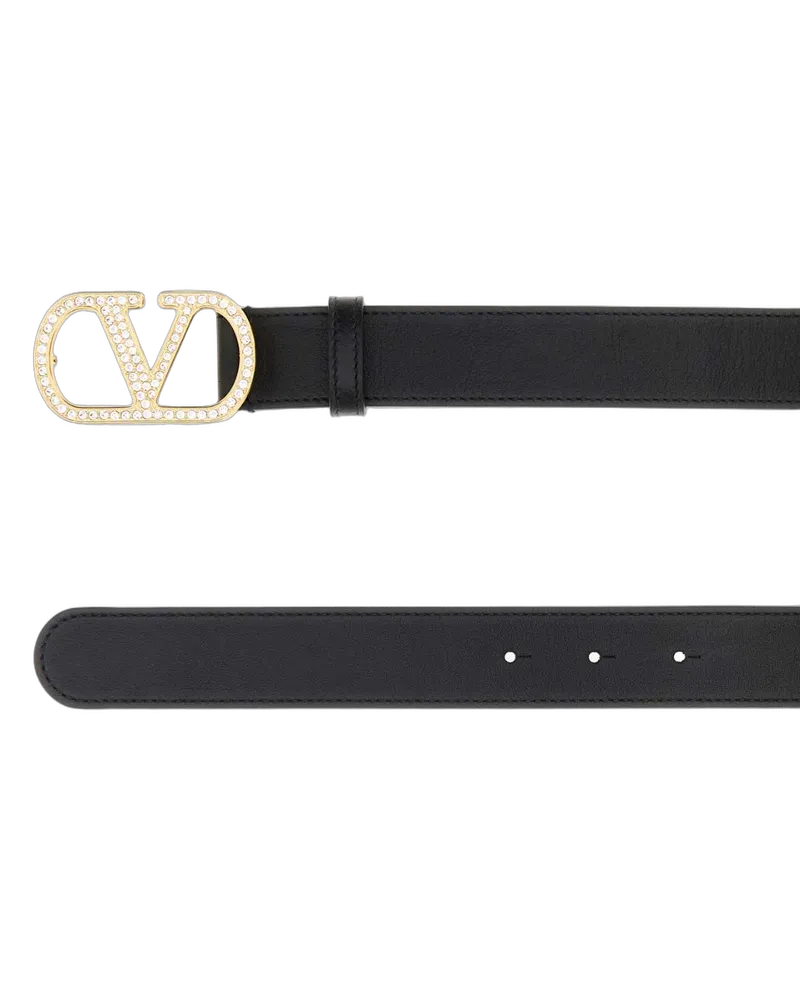 Valentino Garavani Nerocrystal Cinture Belt Black