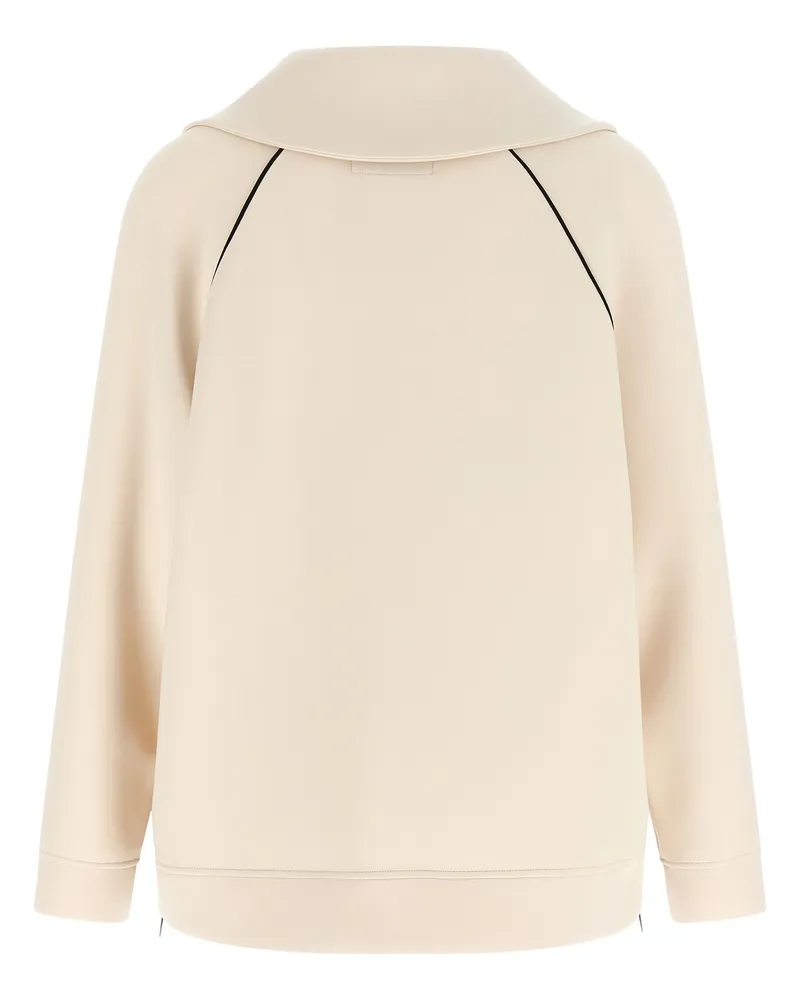Max Mara Mohair Half-Zip Sweatshirt — Beige Beige