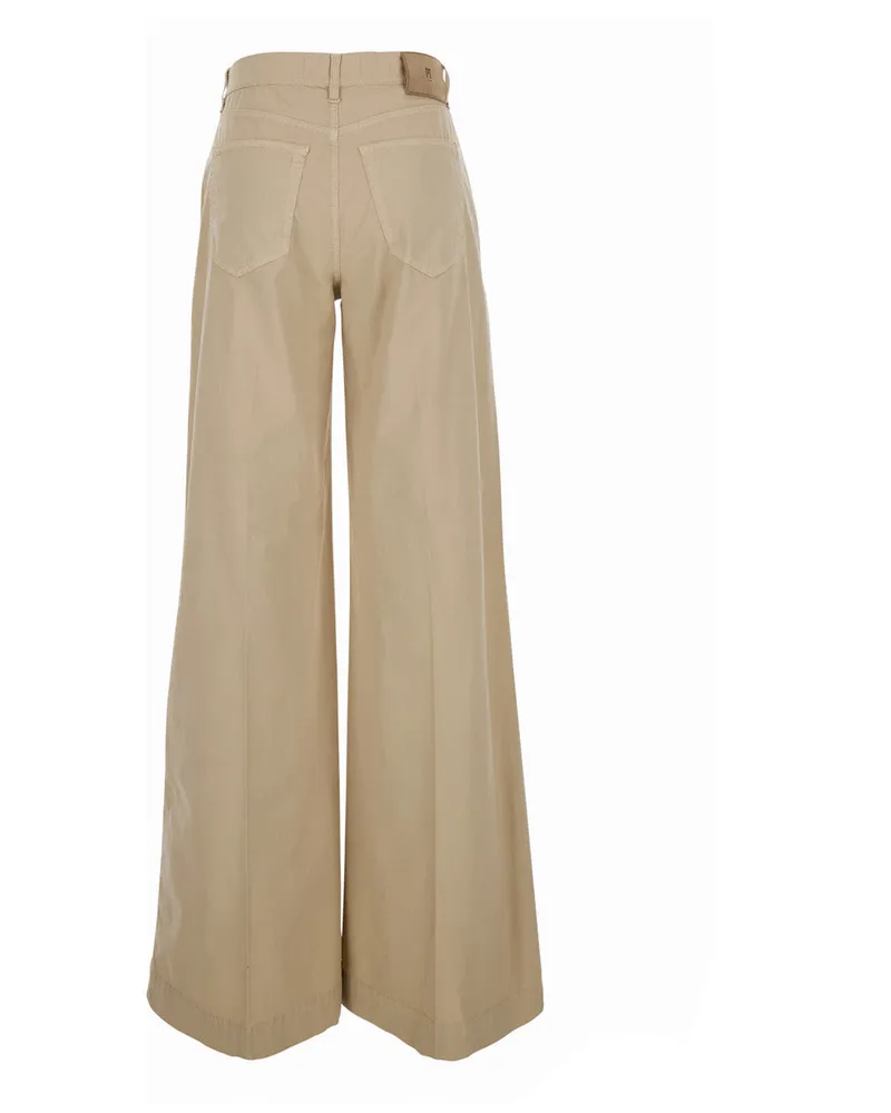 PT TORINO Women's Pants Poppy Beige Stretch Cotton Trousers Beige