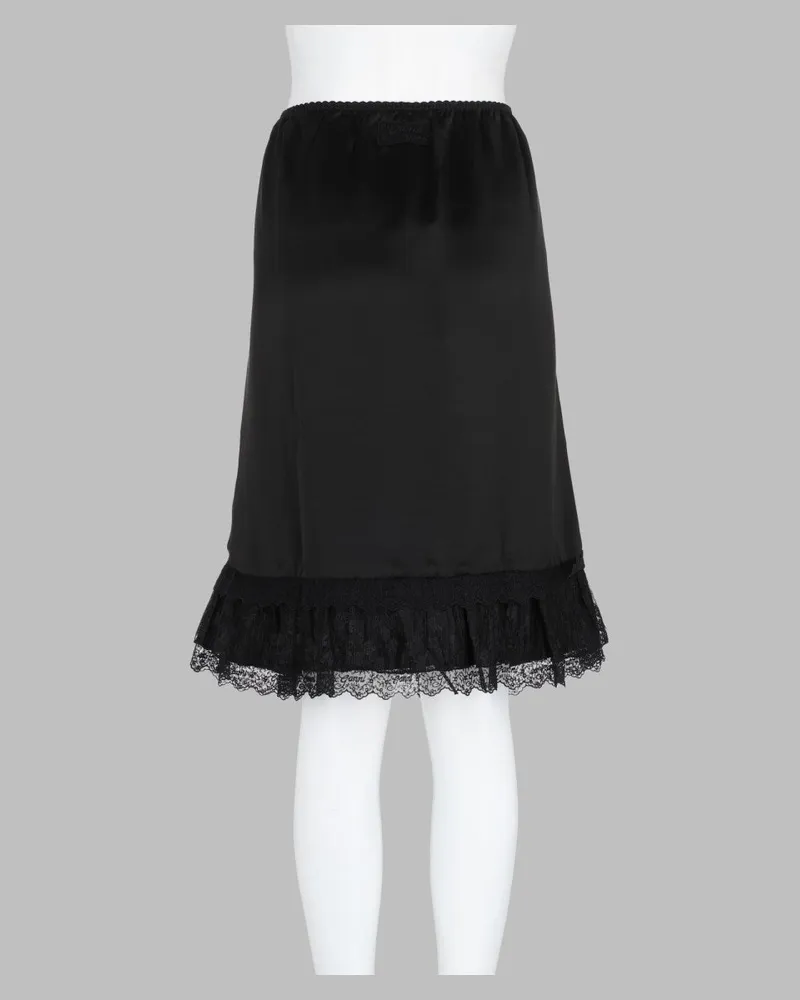 Ganni Ruffle Satin Skirt — Black Black