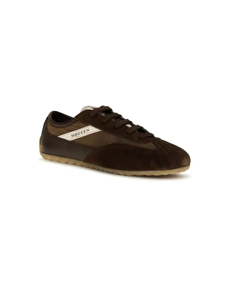Alexander McQueen Women's Brown Suede Leather Athletic Sneakers Brown