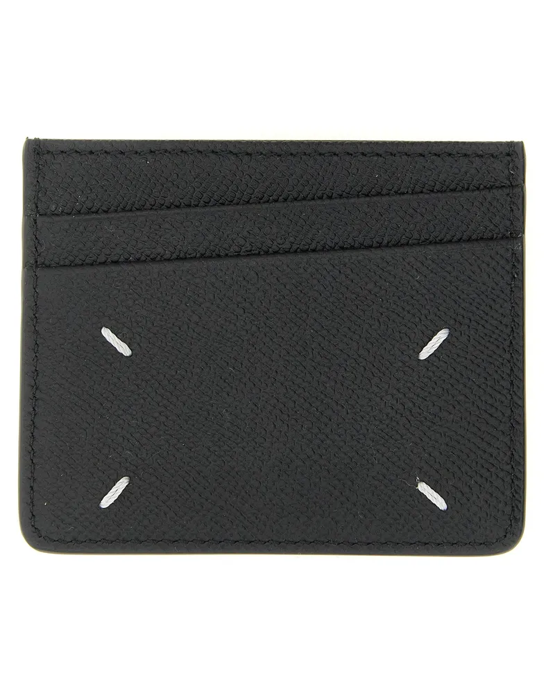 Maison Margiela Men's Black Calfskin Cardholder Accessory Black