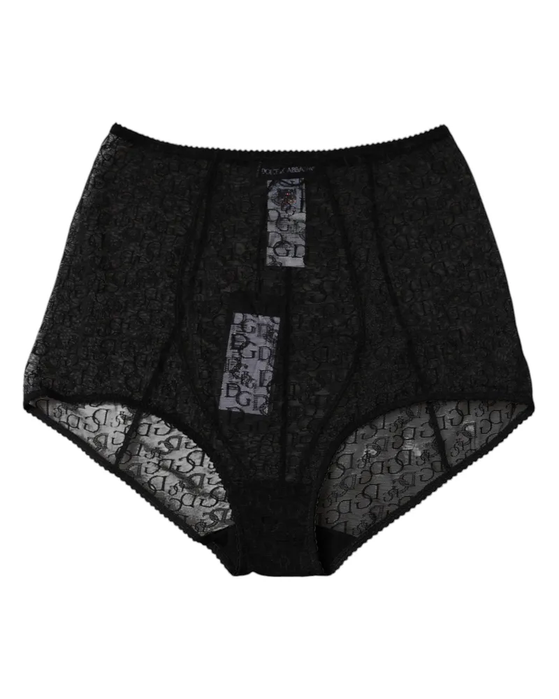 Dolce & Gabbana Lace Logo Bodysuit — Black Black