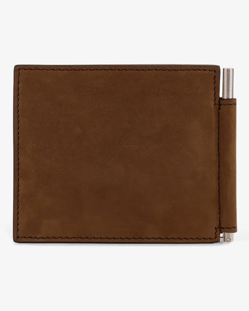Tom Ford Men's Wallet Brown Nubuck Suede & Cardholders Brown