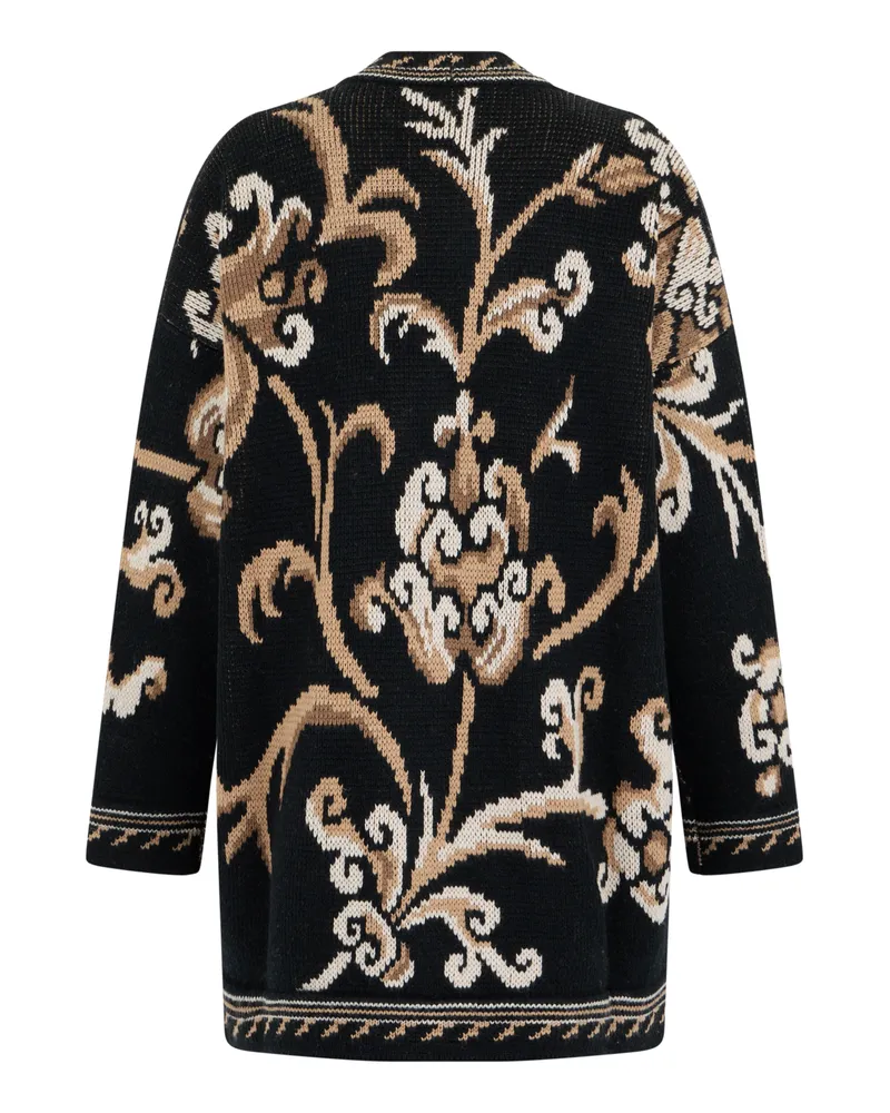 Etro Women's Cardigan With Graphic Pattern Black Wool Cardigans Sweater Black