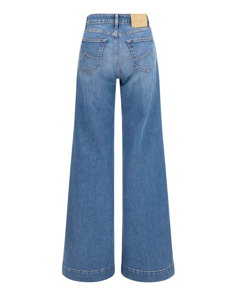Jacob Cohën Wide-Leg Dark Blue Denim Jeans — Blue Blue