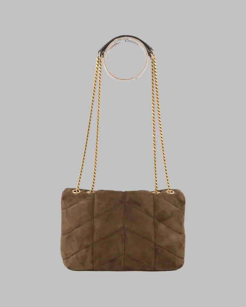 Saint Laurent Puffer Toy Shoulder Bag — Brown Brown