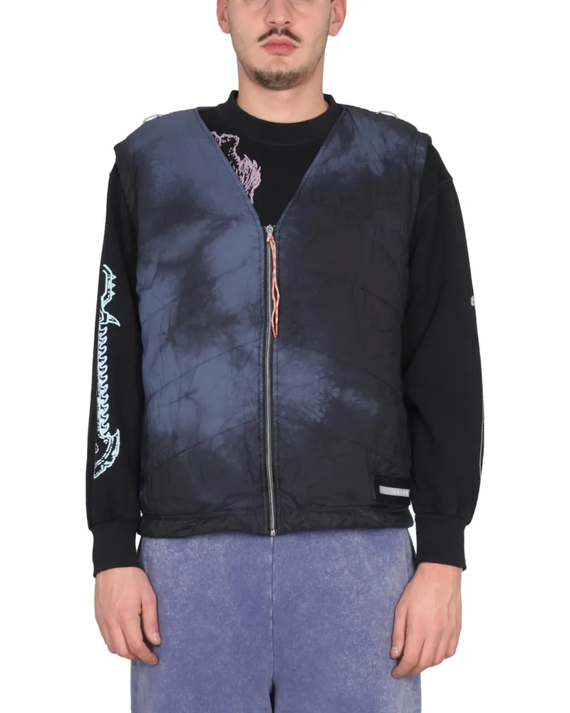 Aries V-Neck Polyamide Vest — Blue Blue