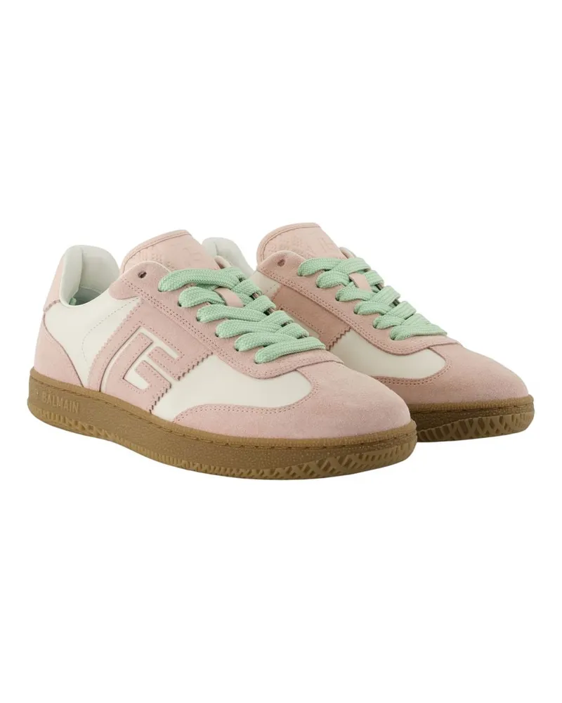 Balmain Women's Swan Sneakers -  Leather Multicolor Calfskin Shoes Multicolor